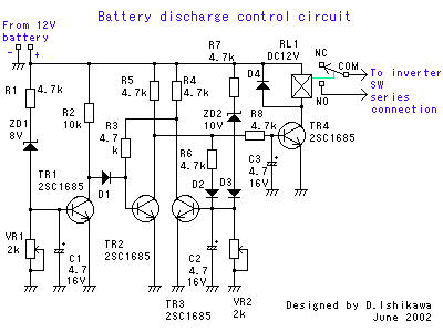 Circuit that controls 12V battery drain