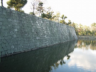 Nijo Castle:Stone wall in the castle proper palace